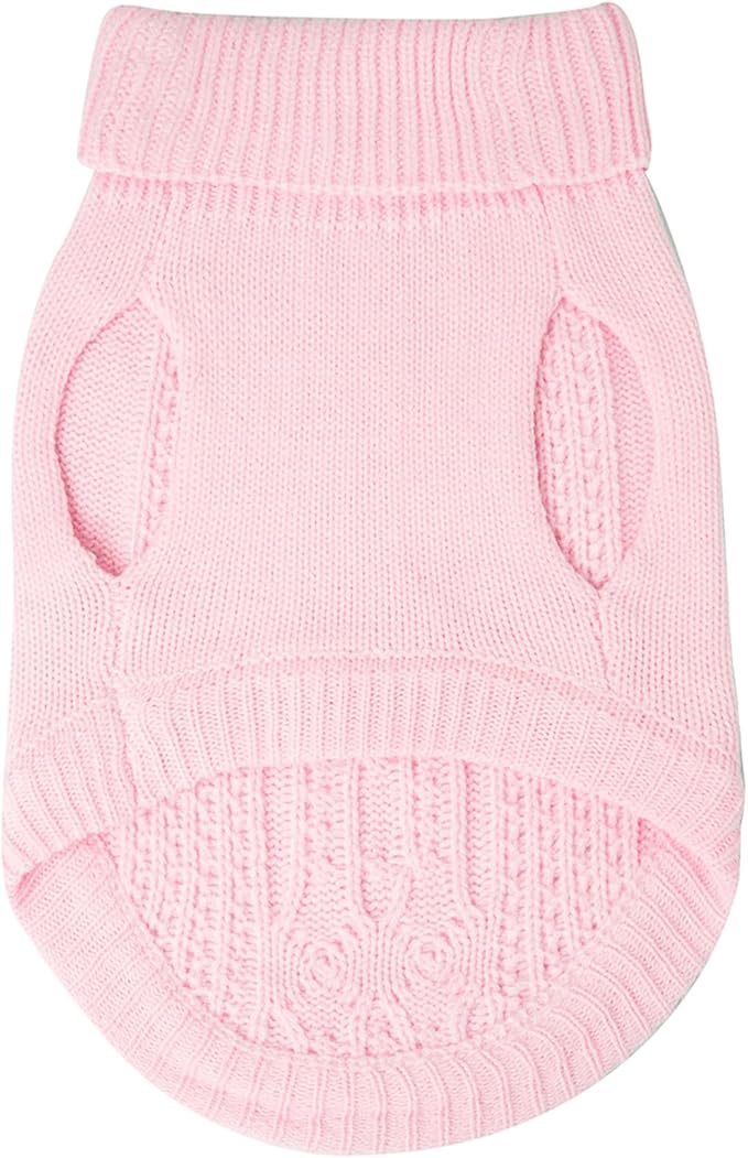 Stretchy Cat Sweater - 17 Colors & 6 Sizes | Snug Winter-Ready Knit for Boy/Girl Cats & Kittens(Light Pink, Medium)