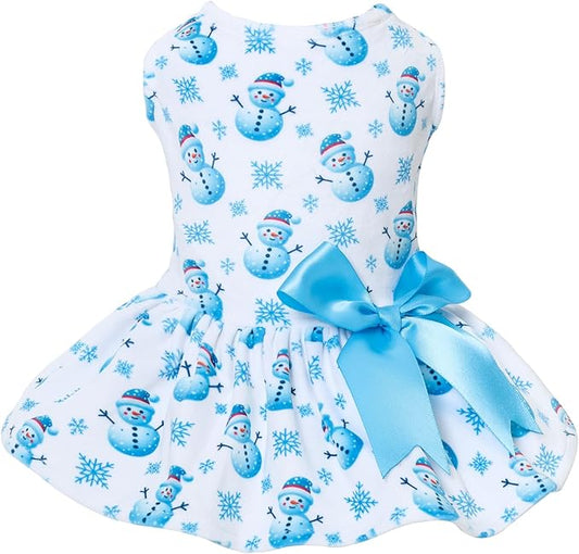 CuteBone Velvet Dog Dresses Christmas for Small Dogs, Stylish & Soft Fabric, Comfortable Fit for Everyday Wear, Perfect for Special Occasions NCVA22M