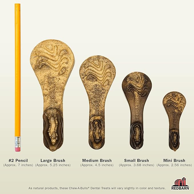 Redbarn Pet Products Chew-A-Bulls (Size: Large, Shape: Brush, Case of 25)