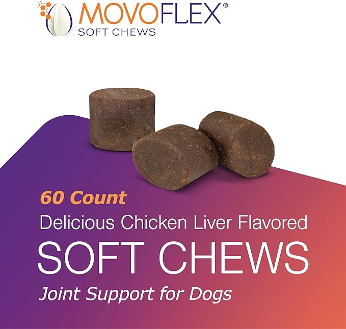MOVOFLEX Joint Support Supplement for Dogs - Hip and Joint Support - Dog Joint Supplement - Hip and Joint Supplement Dogs - 120 Soft Chews for Small Dogs (By Virbac)