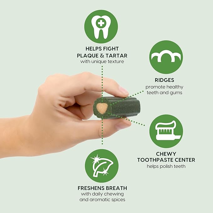 Ark Naturals Brushless Toothpaste, Dog Dental Chews for Medium Breeds, Freshens Breath, Helps Reduce Plaque & Tartar, 18oz, 1 Pack