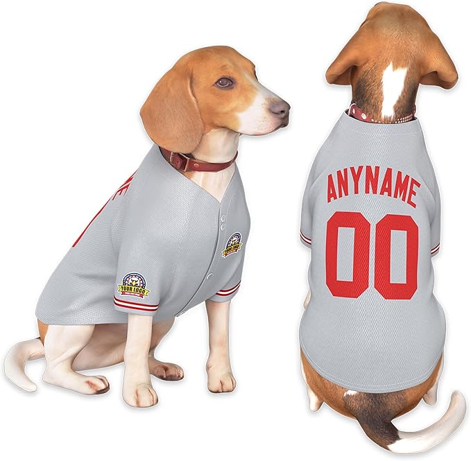Custom Dog Baseball Jersey with Name Number Logo for Small Pet Dogs-Personalized Dog Shirts
