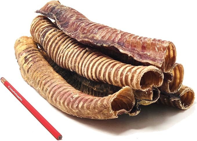 ValueBull Beef Trachea Tubes, Premium 10-12 Inch, 80 Count Bulk Pack - Natural Angus Dog Chews with Glucosamine, Chondroitin & Amino Acids