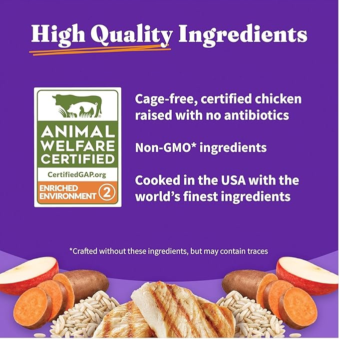 Halo Holistic Small Breed Dog Food, Cage Free Chicken & Sweet Potato Recipe, Grain Free Dry Dog Food, Complete Digestive Health, 3.5 lb Bag
