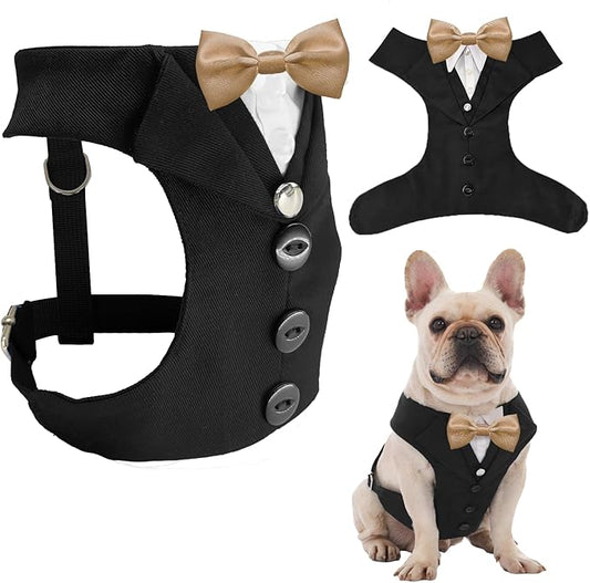 AVERYDAY Dog Tuxedo for Wedding Outfit, Dog Suit and Tie Costumes for Birthday, Halloween, Cosplay, Christmas Party, Pet Formal Wear with Bowtie, Tux for Medium Large Dogs, Bulldog, Labrador, Husky