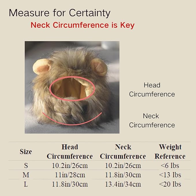 Cat Wig Funny Cute Cat Costume Hat Lion Mane Accessories Dress Up Clothing Festival Party (Brown, Small)