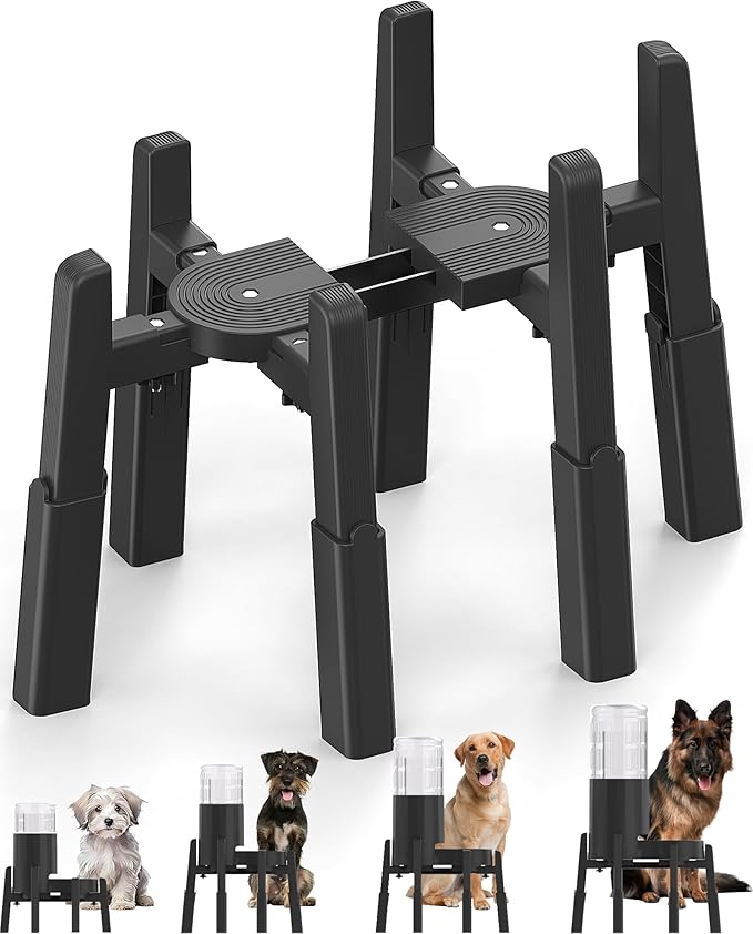 CZPET Dog Water Dispenser Stand, Holder for Pet Automatic Feeders, Width and Height Adjustable Elevated Stand for Pet Feerders, Suitable for Large Dogs [Stand Only]