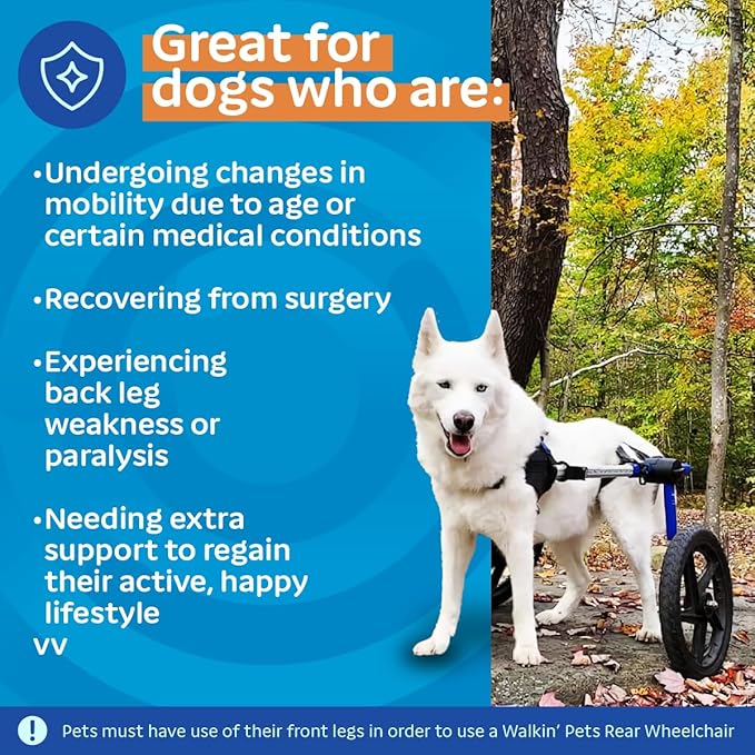 Walkin' Wheels Dog Wheelchair - for Med/Large Dogs 50-69 lbs - Veterinarian Approved - Dog Wheelchair for Back Legs