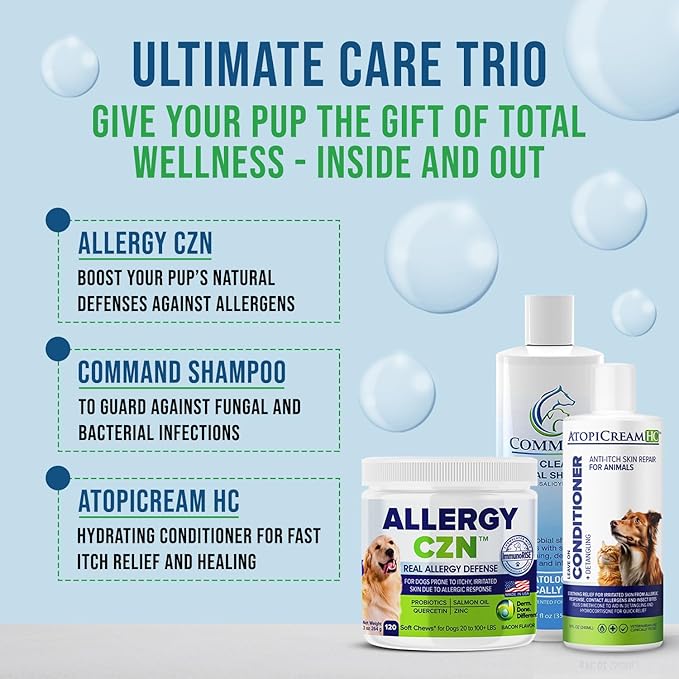 Command Medicated Dog Shampoo for Itchy Skin, Anti-Itch Relief for Allergies and Dry Skin, Healing Soothing Pet Care Formula (12 oz)