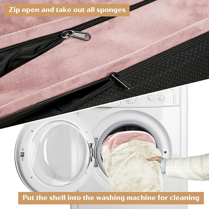 Comfort Expression Orthopedic Dog Bed for Small Dogs 24x16 Inch, Waterproof Supportive Egg Crate Foam Small Pet Bed with Removable Bolsters, Dog Couch with Washable Cover & Non-Slip Bottom, Pink