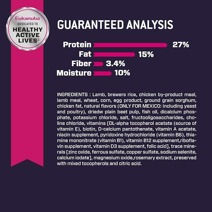 Eukanuba Puppy Lamb 1st Ingredient Dry Dog Food, 30 lb