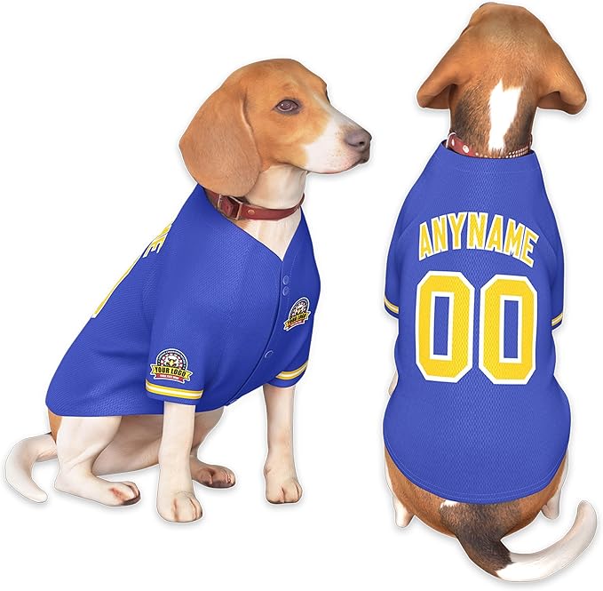 Custom Dog Baseball Jersey with Name Number Logo for Small Pet Dogs-Personalized Dog Shirts