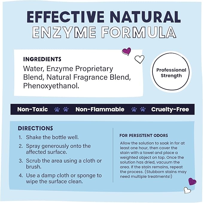 Pawstruck Professional Strength Pet Stain & Odor Remover - Natural Enzyme Cleaning Solution for Dogs & Cats - Safe and Effective Smell Eliminator - 32 oz - Packaging May Vary