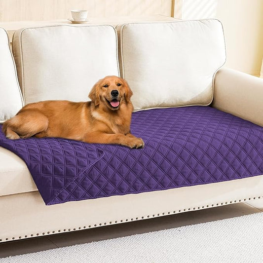 Smiry Waterproof Dog Blanket, Reversible Dog Bed Cover Pet Blanket, Soft Pet Couch Covers for Sofa Washable, Bed Couch Sofa Furniture Protector for Puppy Cat Kids (40"x70", Purple/Purple)