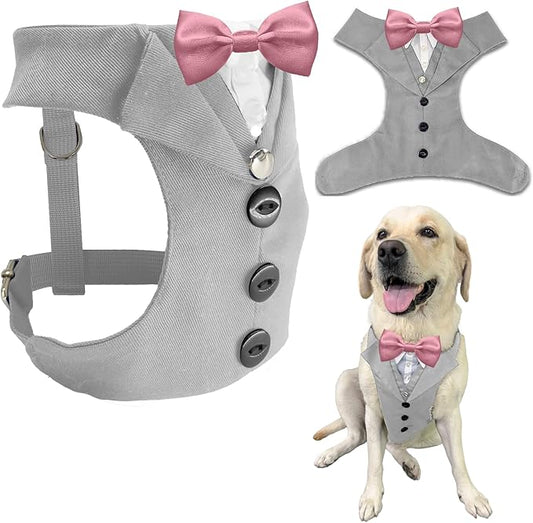 AVERYDAY Dog Tuxedo for Wedding Outfit, Dog Suit and Tie Costumes for Birthday, Halloween, Cosplay, Christmas Party, Pet Formal Wear with Bowtie, Tux for Medium Large Dogs, Bulldog, Labrador, Husky