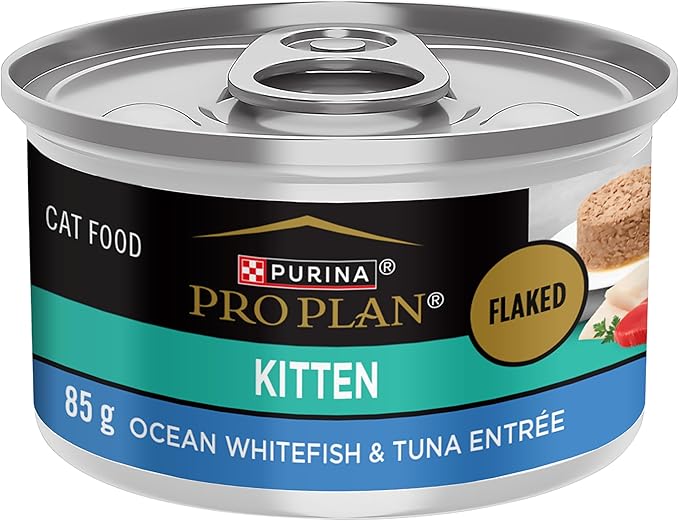 Purina Pro Plan Wet Kitten Food, Flaked Ocean Whitefish and Tuna Entree - (Pack of 24) 3 oz. Pull-Top Cans