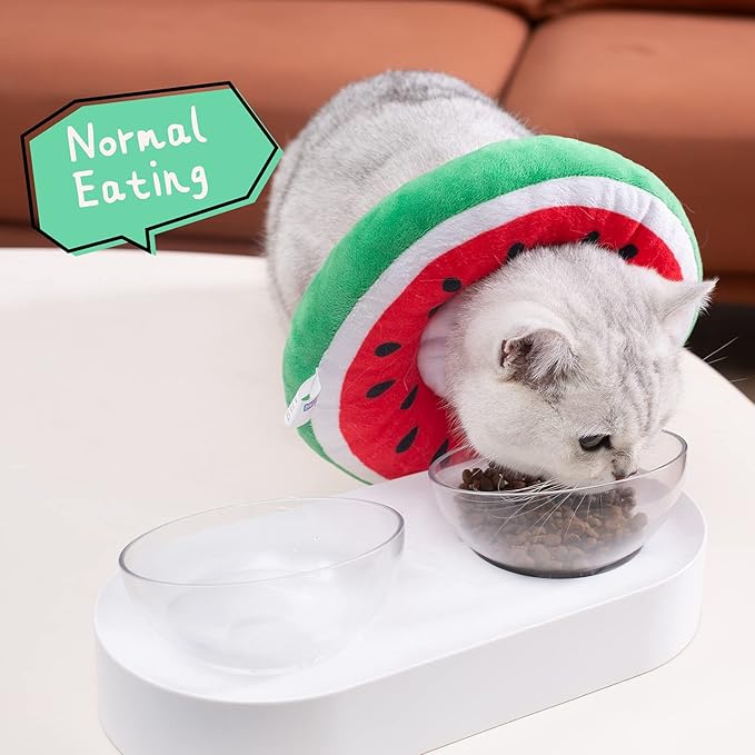 ANWA Adjustable Cat Cone Collar Soft, Cute Cat Donut Collar After Surgery, Kitten Recovery Cones to Stop Licking