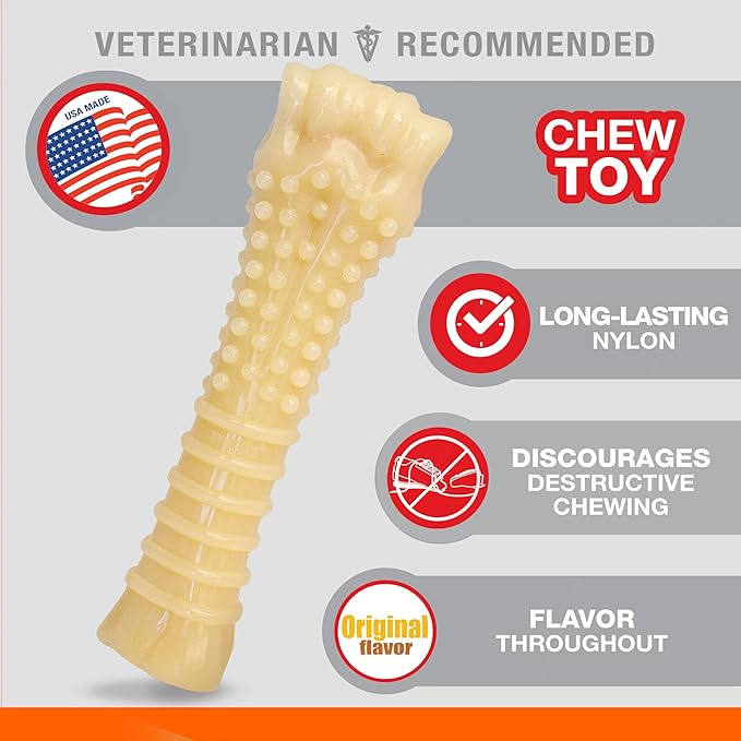 Nylabone Textured Knuckle Bone Power Chew Toy for Dogs, Durable & Tough Dog Toys for Aggressive Chewers, Original Flavor, X-Large - Over 50 Ibs, 1 Count
