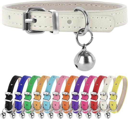 XXS Dog Collar Teacup Dog Collars, White Dogs Collars, Teacup Dog Collars for Small Dogs Cats, White, 3/8 inch Width