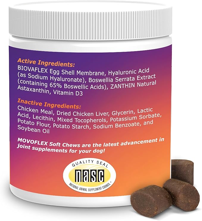 MOVOFLEX Soft Chews Hip and Joint Support Supplement for Small Dogs 60 Count by Virbac