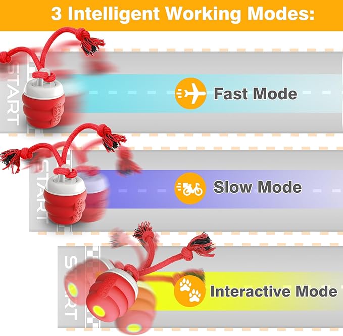 Interactive Dog Toys for Boredom- Rechargeable Electric Dog Balls, Dog Toys to Keep Them Busy, Automatic Moving Dog Products, Interactive Puppy Dog Toys Ball (Crimson)