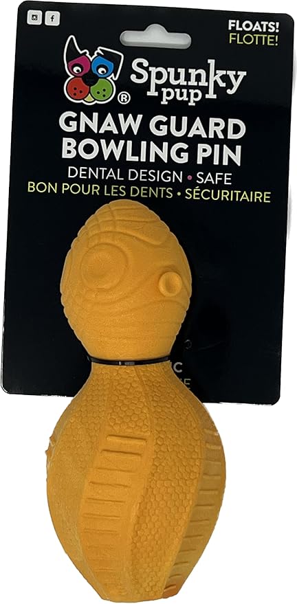 Spunky pup Gnaw Guard Toy, Bowling Pin 1-Pack (Colors May Vary)