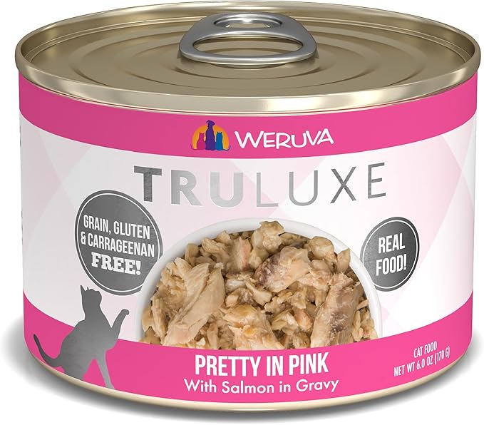 Weruva TruLuxe Cat Food, Pretty in Pink with Wild-Caught Salmon in Gravy, 6oz Can (Pack of 24)