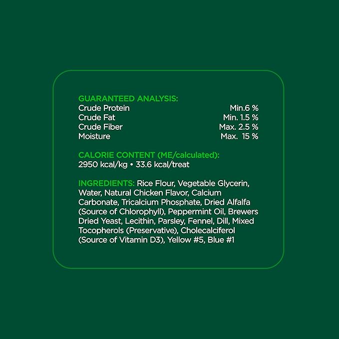 Minties Dental Chews for Dogs, 120 Count, Vet-Recommended Mint-Flavored Treats for Tiny/Small Dogs 5-24 lbs, Dental Bones Clean Teeth, Fight Bad Breath, and Removes Plaque and Tartar