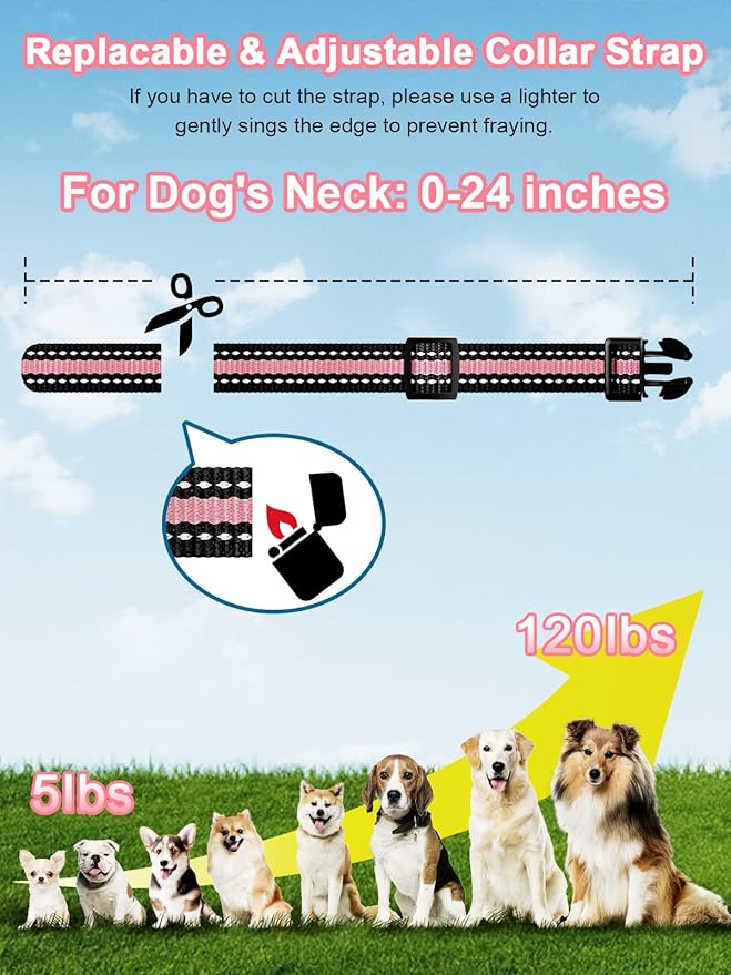 Bousnic Dog Shock Collar 2 Dogs (5-120Lbs) - 3300 ft Waterproof Training Collar for Dogs Large Medium Small with Rechargeable Remote, Beep (1-8) Vibration (1-16) and Humane Shock (1-99) Modes