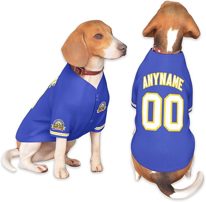 Custom Dog Baseball Jersey with Name Number Logo for Small Pet Dogs-Personalized Dog Shirts