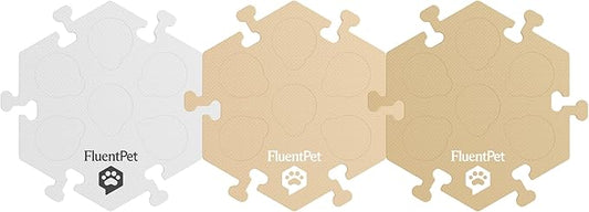 FluentPet HexTiles - Beiges 3-Pack | Accessory Dog and Cat Button Learning Mats | Each Mat Holds Up to 6 Buttons | Soft, Durable, and Non-Slip | Gift for Pet Lovers | Buttons Sold Separately