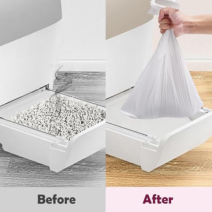 Upgrade Cat Litter Box Liners Design Compatible with SNOW+ Litter Box,30 Pcs Self-Sealing Waste Drawer Bags for Automatic Cat Litter Box (30 Pcs)