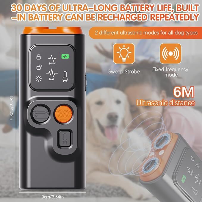 BarkGuard - Bark Guard Anti Barking Device for Dogs, 2024 Upgraded Dog Bark Deterrent Devices Can Stop Bad Behavior with HD Display and LED Flashlight, No Need Yell Or Swat, Just Point to A Dog (1)