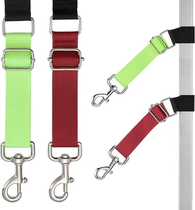 Pet Dog Grooming Table Arm Accessories Dog Grooming Loops for Table Arm Extender Adjustable Extension Loop Bathing Restraint Leash for Small & Medium Dogs (Red & Green)