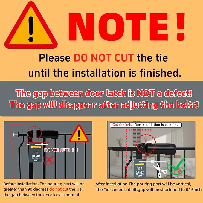 TSAYAWA Extra Wide Baby Gate with Door, 52.76~62.2 Inch Wide Presure Mounted No Drill Metal Auto Close Child Gate for Stair Doorway - Indoor Outdoor Safty Gate for Toddler Dog Doggie, Black