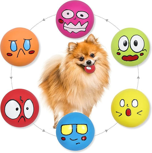 Latex Squeaky Dog Toys Rubber Funny Cute Interactive Fetch Animal Dog Balls for Puppy Small Pet Dogs 6 Pcs/Set