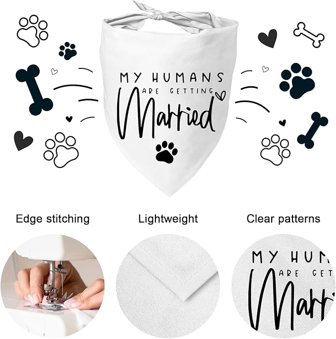 My Parents are Getting me a Human, Pregnancy Announcement Dog Bandana, Gender Reveal Photo Prop Pet Scarf Accessories,Pet Accessories for Dog Lovers (My Humans are Getting Married)