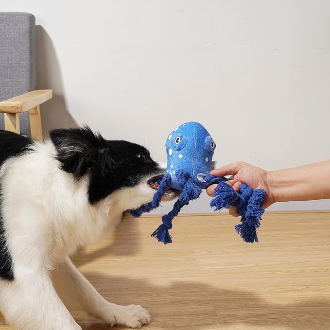Dog Toys, Dog Plush Toy for Large Breed, Large Plush Dogs Stuffed Animal, Puppy Chew Toys for Puppy, Small, Middle, Big Dogs (Octopus)