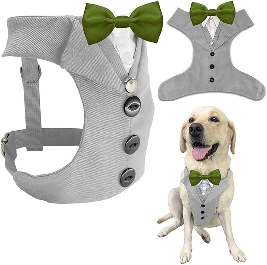 AVERYDAY Dog Tuxedo for Wedding Outfit, Dog Suit and Tie Costumes for Birthday, Halloween, Cosplay, Christmas Party, Pet Formal Wear with Bowtie, Tux for Medium Large Dogs, Bulldog, Labrador, Husky