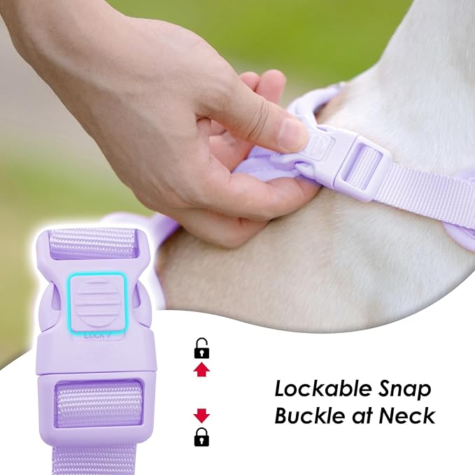 No Pull Dog Harness, Puppy Vest with Front Clip for Small Medium Large Sized Dog(Light Purple,S)