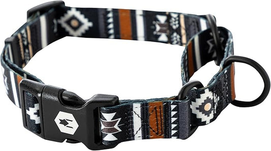Wolfgang Heavy Duty Martingale Dog Collar with Quick Release Nylon Buckle for Walking & Training, NewMoon Print, Medium