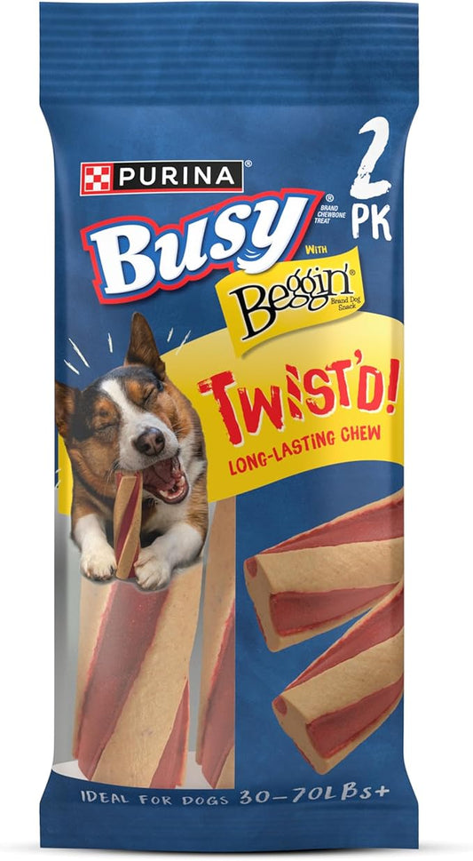 Purina Busy with Beggin’ Twist’d Adult Dog Chew Bone Treats - (Pack of 6) 2 ct. Pouches