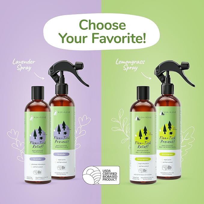 Flea Tick Protection Kit (Lavender Shampoo - Lemongrass Spray)