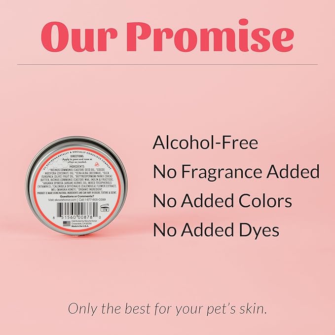 SKOUT'S HONOR Prebiotic Pet Balm - 100% Natural and Made w/Manuka Honey to Promote Healing of Your pet's paw Pads and Nose, Soothes Dry, Itchy Paws and Noses - Safe for Cats and Dogs, 0.7 oz, 6-Pack
