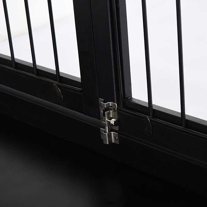 PawHut Dog Crate Furniture, Small Dog Cage End Table with Two Opening Sides, Lockable Door, Puppy Kennel Indoor, Cute and Decorative, Black