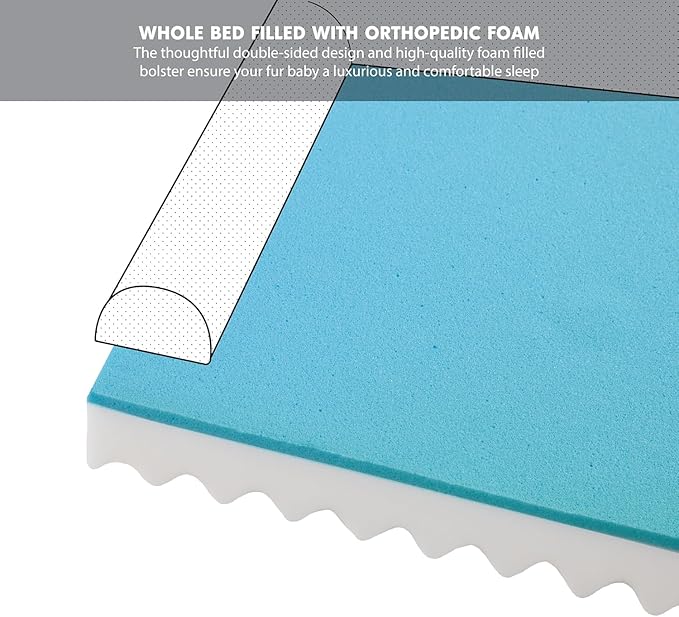 Friends Forever Orthopedic Dog Bed for Extra Large Dogs, Waterproof Memory Foam Dog Sofa Bed XL with Removable Washable Cover, Ally Khaki, 42x32x7