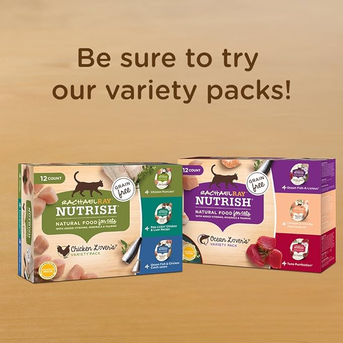 Rachael Ray Nutrish Natural Premium Wet Cat Food, Chicken Purrcata, 2.8 Ounce Tub (Pack of 12), Grain Free