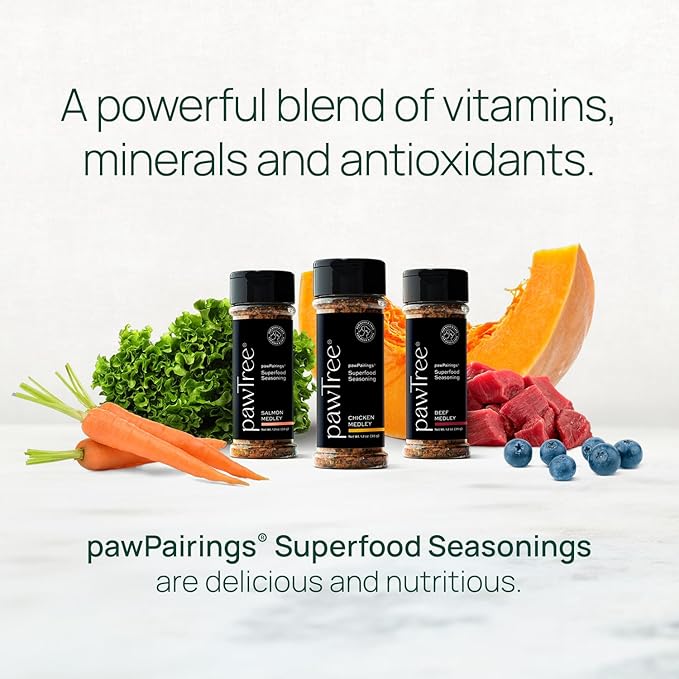 pawTree Healthy Food Toppers for Dogs & Cats - Appetite Booster with Freeze-Dried Proteins. Delicious Pet Food Seasonings and Flavor Enhancer for Picky Eaters & Appetite Stimulation (Chicken Medley)