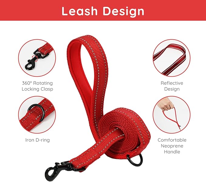 BELLA & PAL Step in Vest Harness for Small and Medium Dogs, No Pull Small Dog Harness with Leash Set, Comfortable Air Mesh Dog Vest Harness with Reflective Strip (Red, S)
