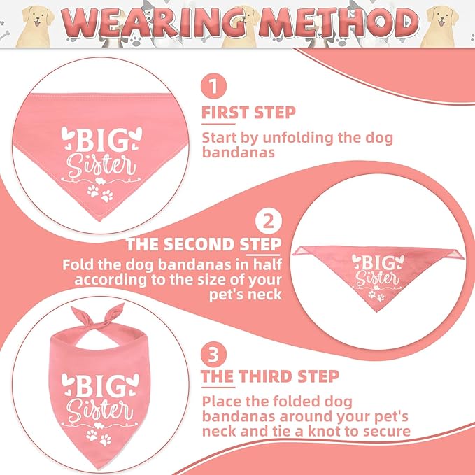 Dog Bandana Pregnancy Announcement Big Sister Doggy Bandana Baby Security in Training Printed Dog Bandanas Baby Announcement Puppy Scarf Pregnancy Pet Bandana for Dogs Pet Scarfs Accessories